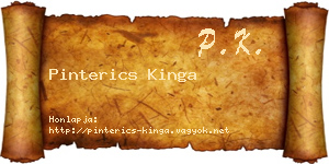 Pinterics Kinga névjegykártya